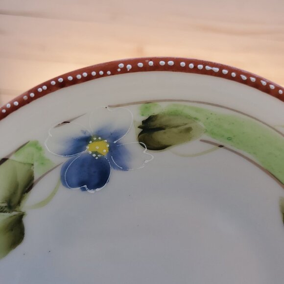 Set Of 6 VTG MCM Hand Painted Plates Made In Japan Floral Design 6.5 inch 1950s - Picture 11 of 12